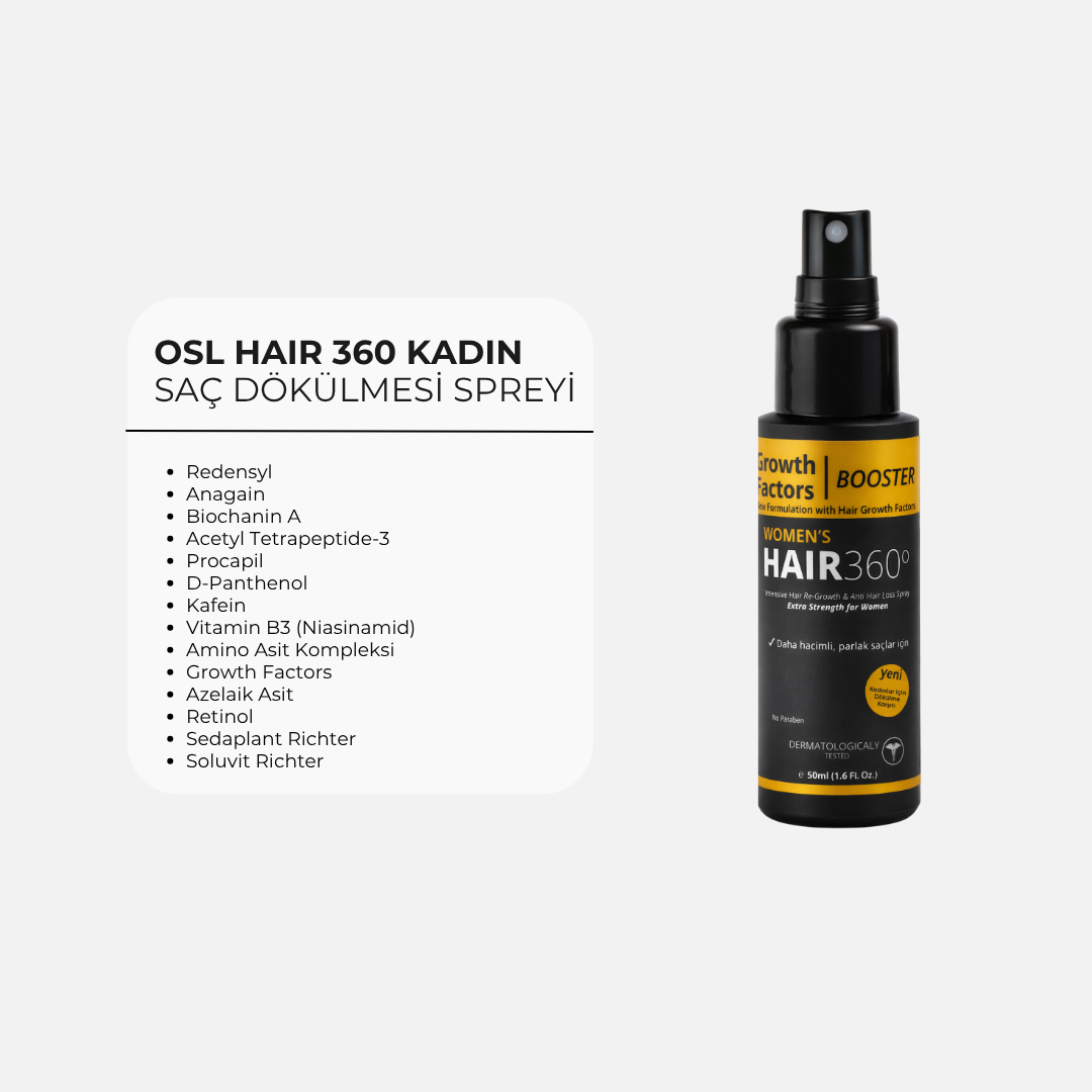 Hair360 Kadın Saç Dökülmesi Spreyi - 50 ML